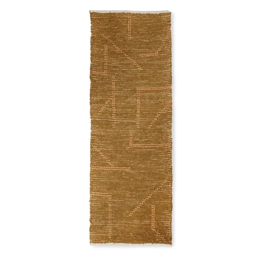 Hořčicový dlouhý bavlněný koberec / běhoun Woven - 70*200cm TTK3066