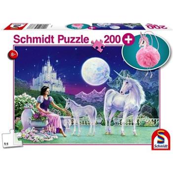 Puzzle Jednorožci 200 dílků + dárek (plyšový přívěsek) (4001504563738)