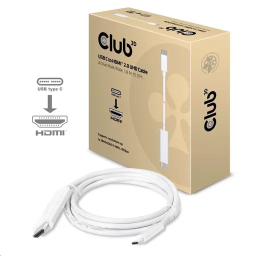 Club3D Kabel aktivní USB typ C na HDMI 2.0 4K60Hz UHD, 1, 8m