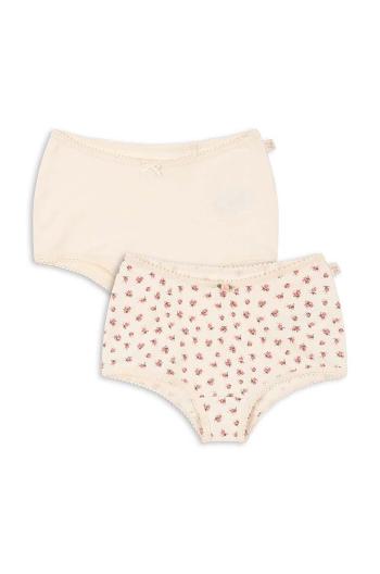 Dětské kalhotky Konges Sløjd BASIC 2 PACK GIRL HIPSTER GOTS 2-pack béžová barva, KS101407