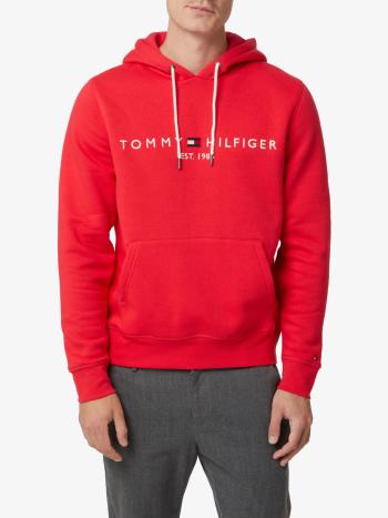 Tommy Hilfiger pánská červená mikina Logo Hoody - XL (XK3)