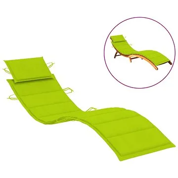 Poduška na zahradní lehátko zářivě zelená 186 x 58 x 4 cm  (314169)