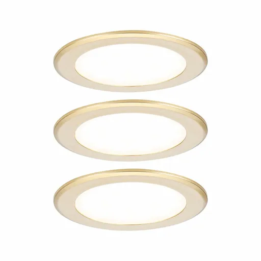 PAULMANN LED vestavná nábytková svítidla 3ks sada kruhové 65mm 3x2,5W 230/12V 3000K zlatá mat