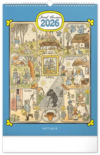 NOTIQUE Nástěnný kalendář Josef Lada 2026, 33 x 46 cm