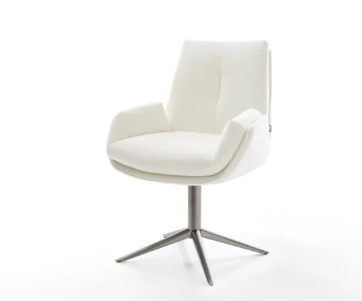 Jídelní židle Clea-Flex bouclé měkký béžová podnož křížová