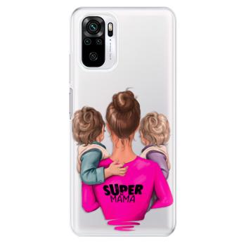 Odolné silikonové pouzdro iSaprio - Super Mama - Two Boys - Xiaomi Redmi Note 10 / Note 10S