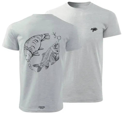 Giants fishing tričko pánské kapr s kostrou šedé - xl