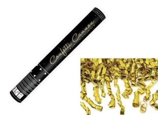 Konfety 40cm - ZLATÉ STUŽKY - HOBLINKY - METALICKÉ - Silvestr - PartyDeco