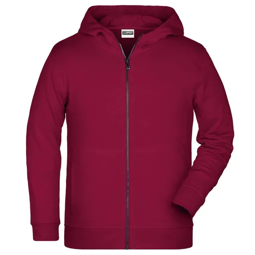 James & Nicholson (Daiber) Dětská mikina na zip z biobavlny 8026k - Vínová | XL