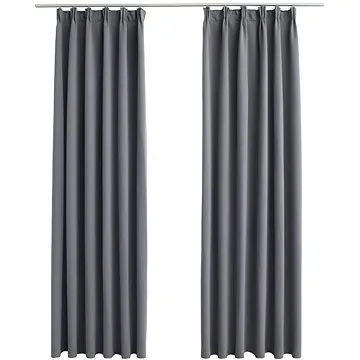Zatemňovací závěsy s háčky 2 ks šedé 140 x 245 cm (134432)