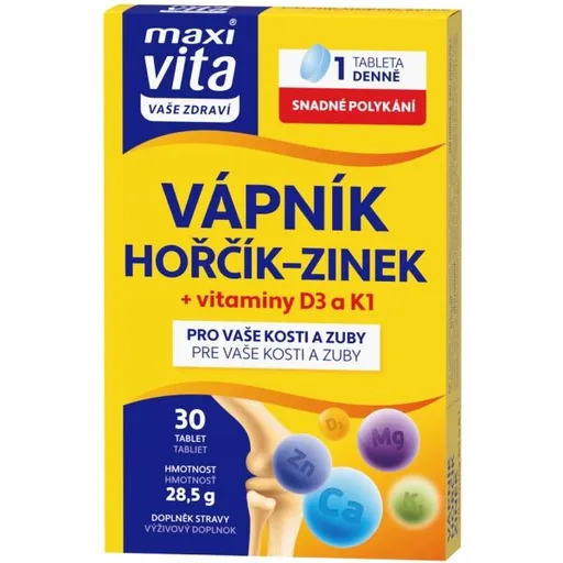 VITAR MAXI VITA VÁPNÍK + HOŘČÍK + ZINEK + D3 + K1 Doplněk stravy, , velikost