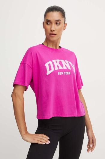 Bavlněné tričko Dkny růžová barva, DP4T9945