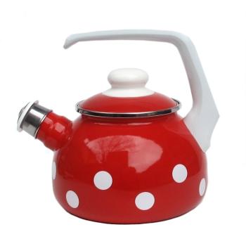 Červená varná smaltovaná konvice s puntíky Red dot - 21*24cm - 1,7L 16016.01