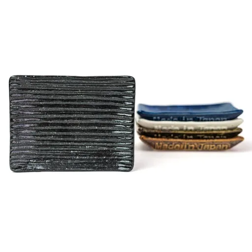 Servírovací talíř CONTOUR 17,5 x 10 cm, černá, keramika, MIJ