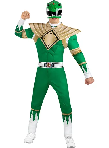HeliumKing Pánský kostým Power Ranger - Zelený Velikost - dospělý: XL