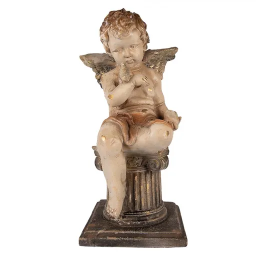 Béžová antik dekorace socha andílek Angel Vintage - 30*30*60 cm Clayre & Eef
