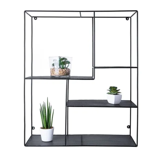 OLSEN SPA Nástěnná drátěná polička, 50x60x20 černá barva KD02081781