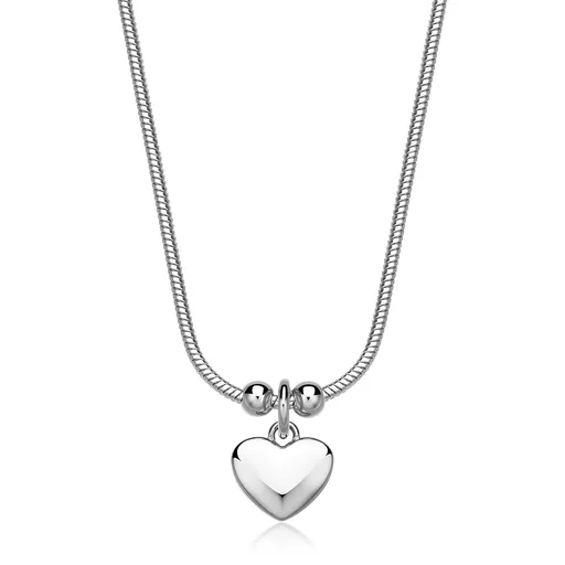 S'Agapõ Ocelový náhrdelník s přívěskem srdce Click SCK285