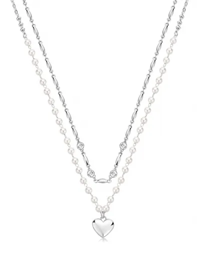 Brosway Něžný dvojitý náhrdelník s perlami a krystaly Chakra BHKN131