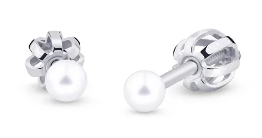 Cutie Jewellery Perlové náušnice z bílého zlata Z3003/4/5 0,3 cm