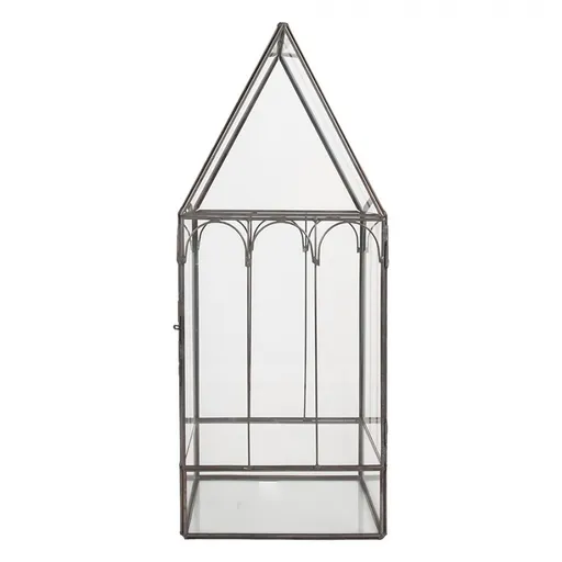 Mosazný antik dekorační skleník/ vitrína Cloelia - 15*15*38 cm Clayre & Eef