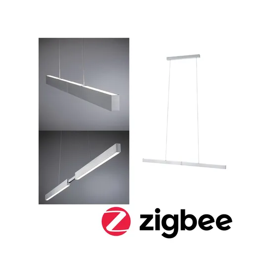 PAULMANN LED závěsné svítidlo Smart Home Zigbee 3.0 Aptare RGBW+ stmívatelné / 2x16W hliník kartáčovaný