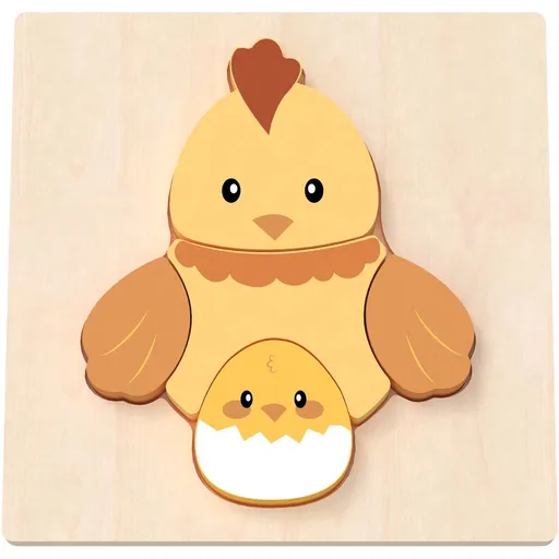 BABU - Ručně vyráběné puzzle - Slepička a Kuřátko