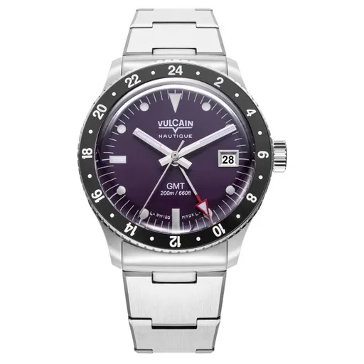 Vulcain Skindiver GMT - Purple - Stainless Steel Bracelet