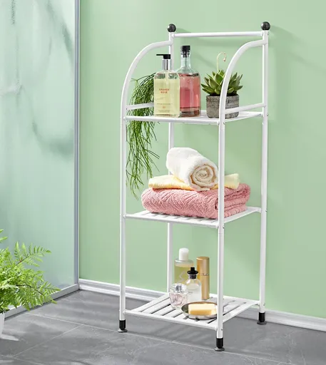Die moderne Hausfrau Kovový univerzální regál, 3 police, bílý