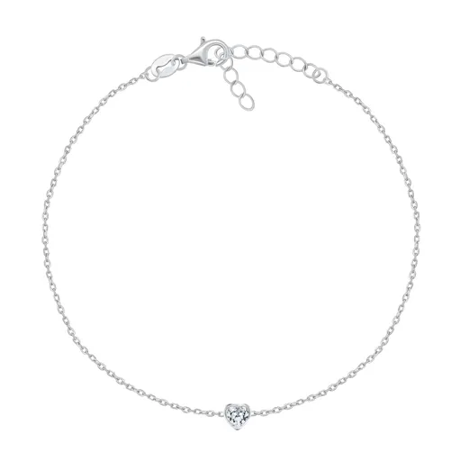 Brilio Silver Stříbrný náramek na nohu se srdíčkem ANK113W