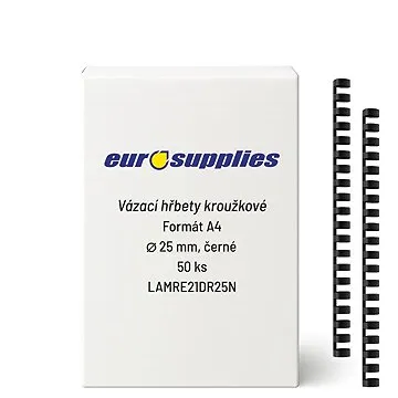 EUROSUPPLIES A4 25 mm černý - balení 50 ks (LAMRE21DR25N)