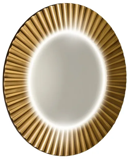 SAPHO PRIDE STRIP kulaté zrcadlo s LED osvětlením v rámu ø 90cm, bronz PD954