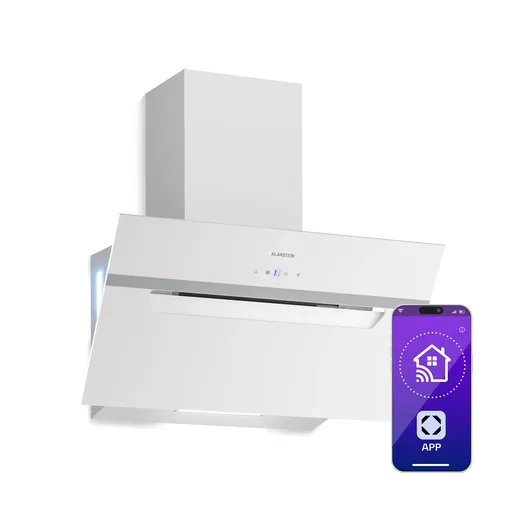 Klarstein BigBite šikmá digestoř | režim odsávání vzduchu a recirkulace | bezpečnostní sklo | 417 m³/h | 60 cm