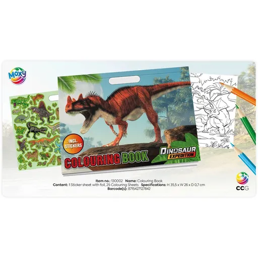 Kniha omalovánek Dino se samolepkami