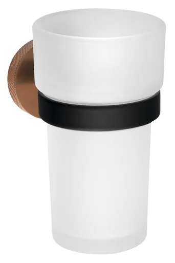 SAPHO LARISSA sklenka, mléčné sklo, černá/měď mat WS004BC