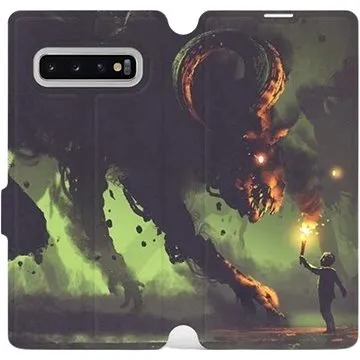 Flipové pouzdro na mobil Samsung Galaxy S10 Plus - VA08P Příšera a kluk s pochodní (5903226812943)