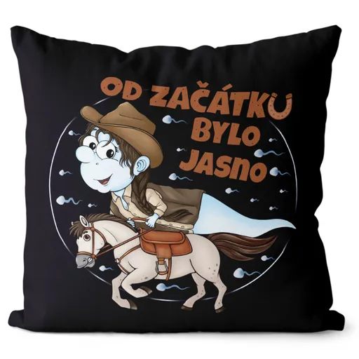 Polštář Koňařská spermie – žena (Velikost: 55 x 55 cm)