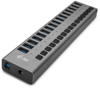 USB Hub I-TEC USB 3.0 töltő HUB 16  porttal és 90 W  hálózati adapterrel