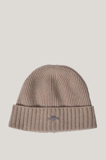 ČEPICE GANT UNISEX. SHIELD WOOL BEANIE DRY SAND