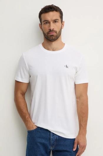 Bavlněné tričko Calvin Klein Jeans 2-pack bílá barva