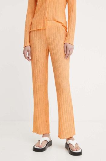 Kalhoty Résumé AllegraRS Pant dámské, oranžová barva, jednoduché, high waist, 20461120