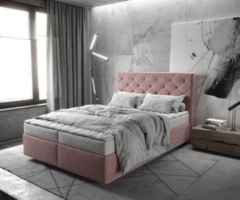 Boxspring postel Dream-Great mikrovlákno růžová 140x200 cm
