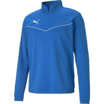 Puma TEAMRISE 1/4 ZIP TOP Pánská mikina se zipem, modrá, velikost