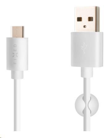 Fixed datový a nabíjecí kabel, USB-A -> USB-C, 20 W, délka 1 m, bílá