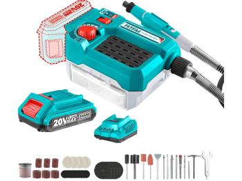 Bruska přímá AKU, 20V Li-ion, 2000mAh, s baterií a nabíječkou TOTAL-TOOLS