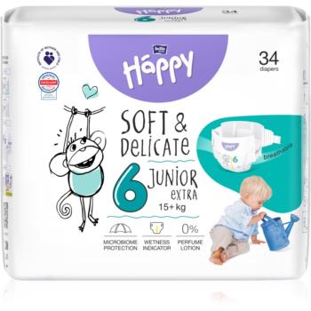 Bella Baby Happy Soft&Delicate Size 6 Junior Extra jednorázové pleny 15+ kg 34 ks