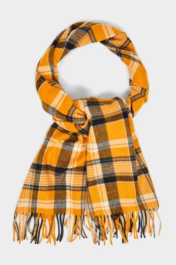 ŠÁLA GANT CHECK WOVEN SCARF DK MUSTARD ORANGE