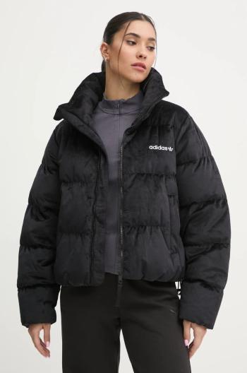 Péřová bunda adidas Originals Velvet Down Jacket dámská, černá barva, zimní, IW8439