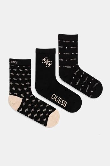 Ponožky Guess 3-pack dámské, černá barva, O4BG03.KCJ20