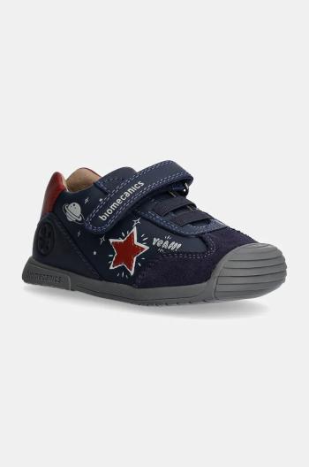 Dětské kožené sneakers boty Biomecanics tmavomodrá barva, 241129